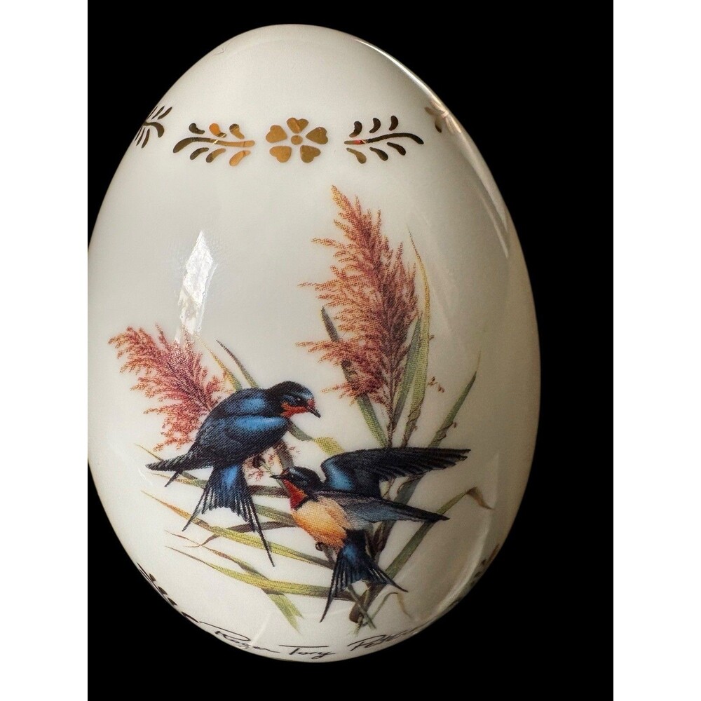 Roger Tory Peterson Porcelain Songbird Egg Barn Swallow Danbury Mint 1995 - Picture 2 of 6